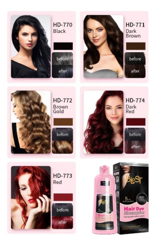 Blest Shampoo Para Teñir Cabello Y Cubre Canas 500ml