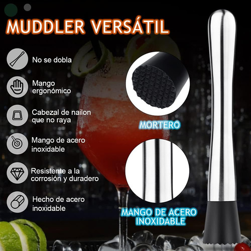 Set De Cóctel De Acero Inoxidable Con Cuchara Para Mezclar