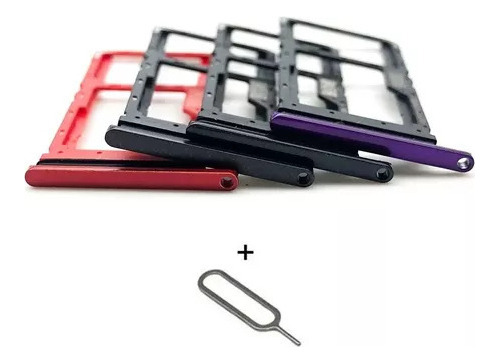 Gaveta Bandeja Suporte Slot Chip Para Moto One Macro Cor Roxa