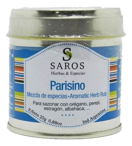 Blend De Especias Saros Parisino X 25 Grs