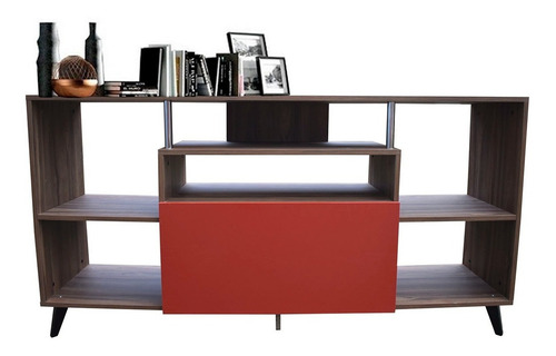 Bufetera Hogare, Credenza, Mueble Recibidor Minimalista, Bg Color Parota Rojo
