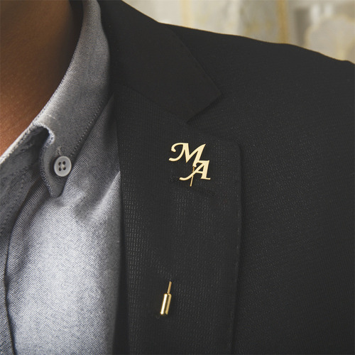 Alfiler De Solapa Para Traje De Hombre, Con Iniciales De Dos