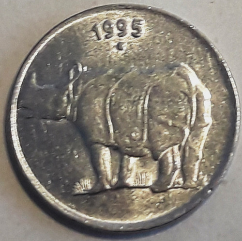 India Moneda Del Año 1995 De 25 Paise - Rinoceronte