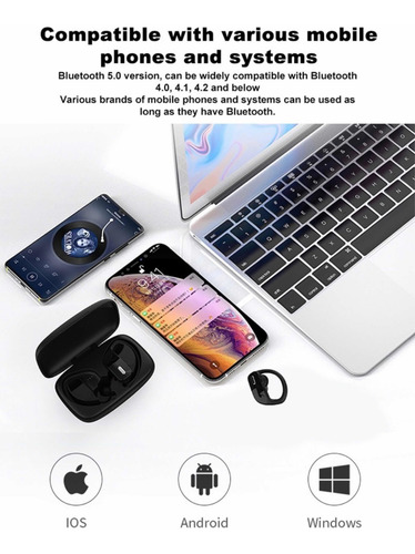 Imagen 8 de 10 de Audífonos Bluetooth Anticaídas Para Deportes iPhone Android