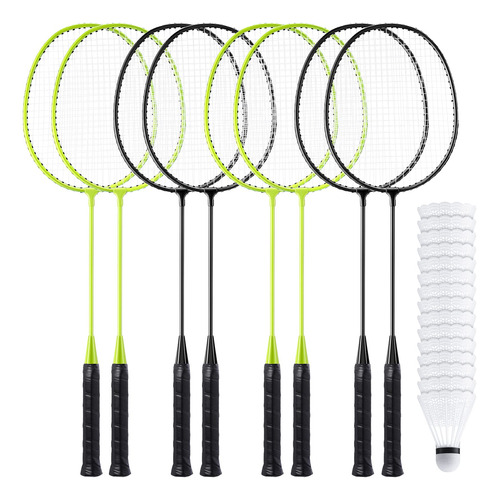 Juego De 8 Raquetas De Badminton Con 12 Raquetas De Badminto