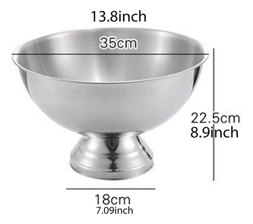 ) Cubo De Hielo, Barril De Vino De Todo Acero35cmx22.5cm