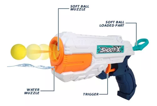 Kiddie Play Pistola de espuma de juguete y pistolas atómicas para niños con  bolas de espuma (paquete de 2 pistolas)