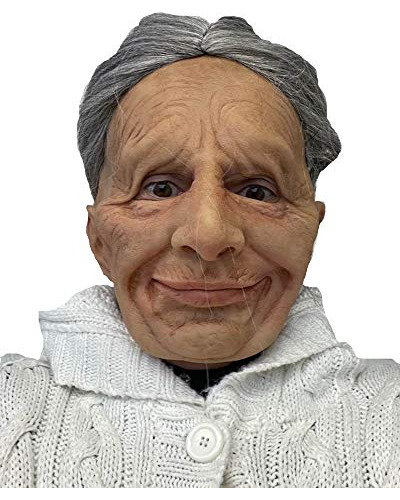 Mary The Librarian Old Lady With Attached Grey Hair Mask By 