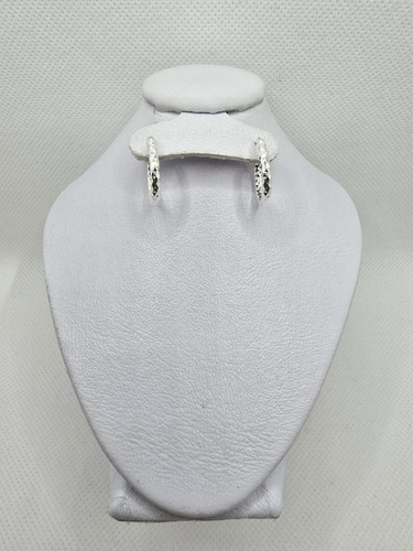 Arracada Arete Plata 925 Diamantado 1.4cm Diam