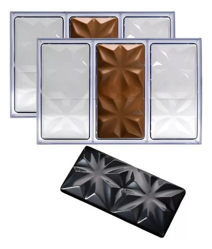 Set X2 Moldes Chocolate Policarbonato Molde De Chocolate Rombos 3c Barra De Chocolate Moldes Para Chocolates Pasteleriacl