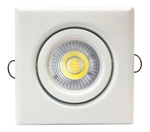 Pack 10 Spot Embutir Cuadrado Blanco Lampara Dicroica Led 7w