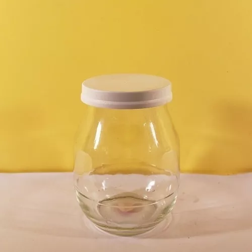 Bote de vidrio para yogurtera con tapa de plástico, frasco, tarro