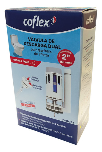 Valvula De Descarga Dual P/sanitario De Una Pieza  P-b6022