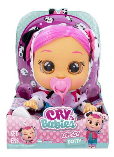 Muñeca Cry Babies Dressy Bebe Lloron Con Pelo Real Original 