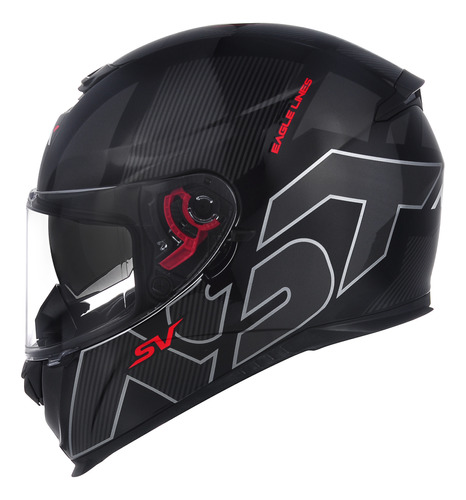 Capacete Asx Eagle Sv Lines Preto Brilhante/grafite