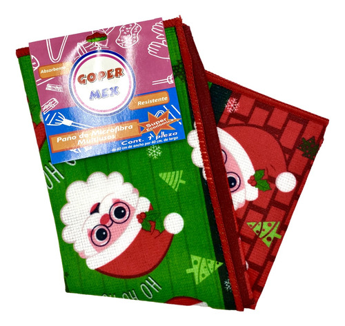 50 Trapo Paño Microfibra Navideño Cocina Multiusos