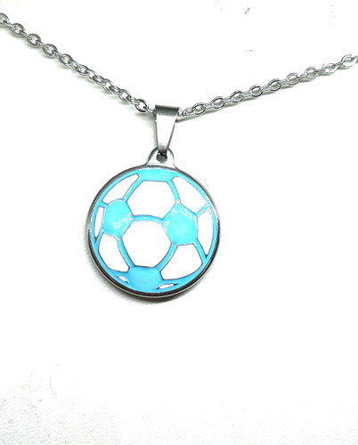 Collar Y Dije Pelota Argentina Esmalte En Acero Quirúrgic 