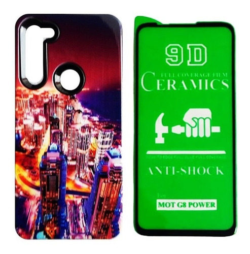 Estuche Antichoque Motorola Moto G8 Power + Vidrio Cerámico
