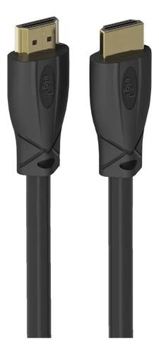 Cabo HDMI 2.0 4K 1,8m ELG 18Gbps ARC 3D Ready Ouro 24K Tripla Blindagem 19 Pinos Conector Metálico Preto HS1018