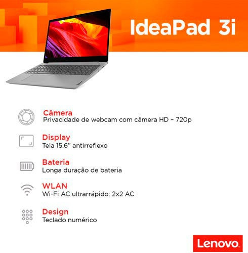 Imagem 6 de 6 de Notebook Lenovo Intel Coret I5, 8gb, 256gb, 15,6 82bs0005br
