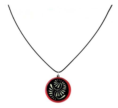 Collar Voz I Alonso Luis I Talavera Y Acero Inoxidable Color Negro Con Rojo