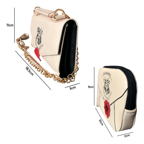 Bolsa Cartera Crossbody Harry Potter Carta +monedero+llavero Rojo