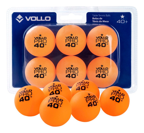 Kit 6 Bolas De Tênis De Mesa Bolinhas De Ping Pong Laranja 1 Estrela Vollo Abs 40mm