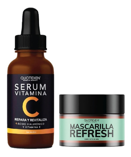 Imagen 1 de 6 de 1 Serum Vitamina C + 1 Mascarilla Refresh - Cuidado Facial