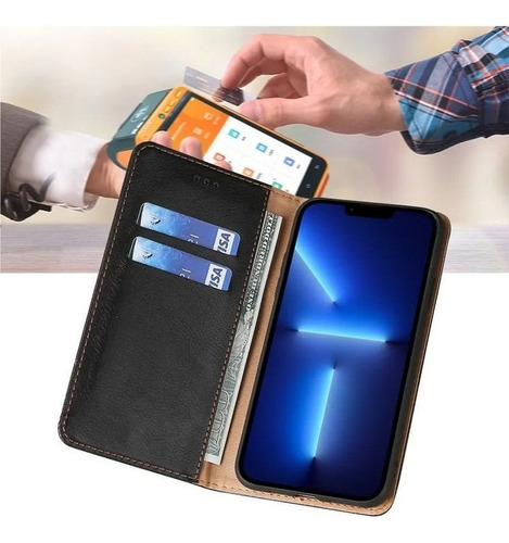 B Funda Protectora Para Motorola Carcasa Case De Cuero