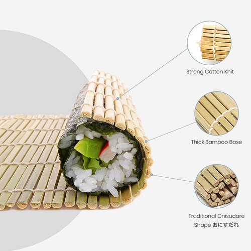 Imagen 2 de 3 de Esterilla Suchi Bambu Tetsujin Bamboo Sushi Mat Profesional
