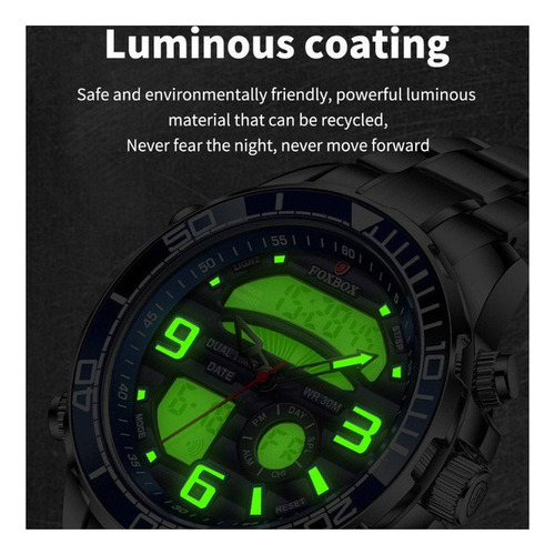 Reloj De Negocios Luminoso Con Cronógrafo Foxbox Fb0007