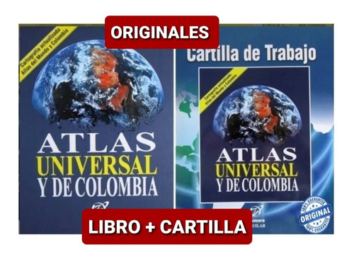 Atlas Geográfico Universal Y De Colombia+ Cartilla Trabajo