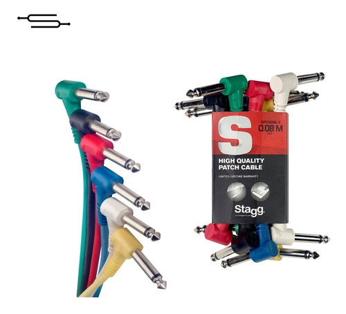 Cable Interpedal Plug L 8cm X 6 Unidades Stagg Spc008le
