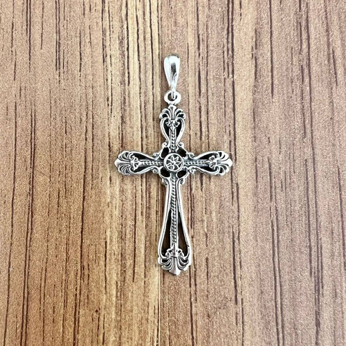 Imagen 5 de 10 de Dije Cruz De Plata .925 Oxido Mujer Hombre Agálea Joyería