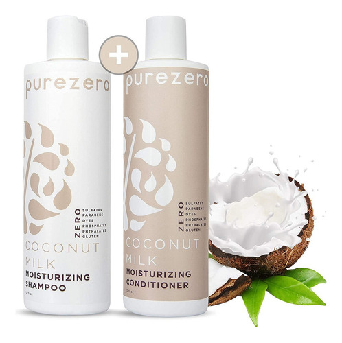 Purezero Set ChampĂș Y Acondicionador Leche De Coco 20 Oz
