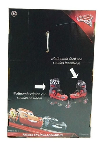 Patines 2 En 1 Cars Disney Ajustable T18-21