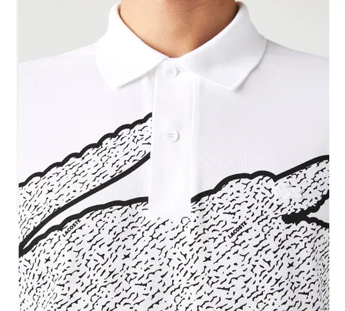Chomba lacoste blanca hombre sale