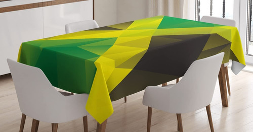 Mantel Jamaicano, Diseño De Polígono Triangular, Band...