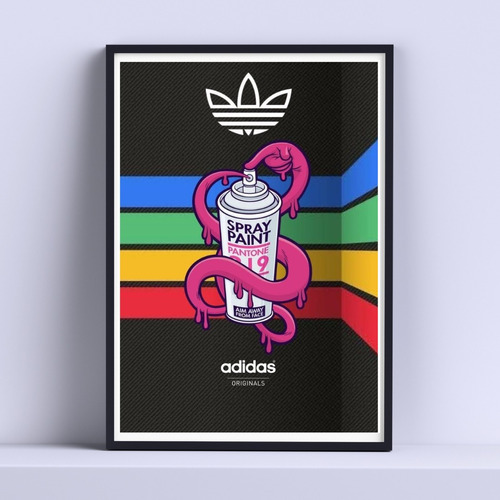 Cuadro adidas Spray Graff Decorativo 30x40cm Listo P Colgar