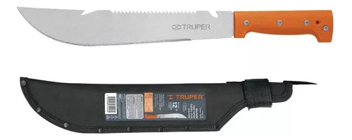 Machete Rambo 12 Cacha Naranja Con Funda Truper 15890