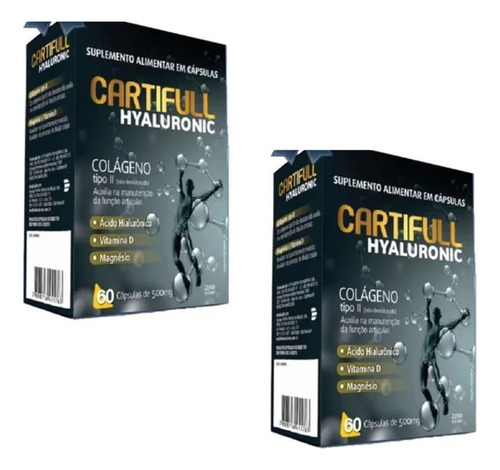 Kit 2 Suplemento Cartifull Hyaluronic Colágeno Tipoii 60cps Sabor Sem Sabor 60capsulas