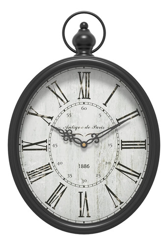 Menterry Reloj De Pared Retro Ovalado, Estilo Rstico Vintage