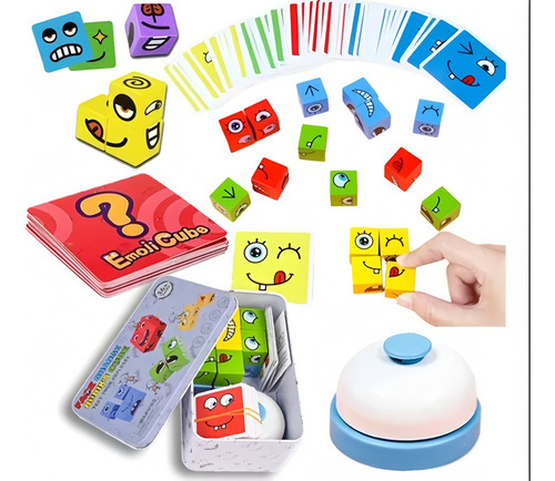 Juego De Cartas, Bloques De Madera Con Cara De Cachorro, Jug