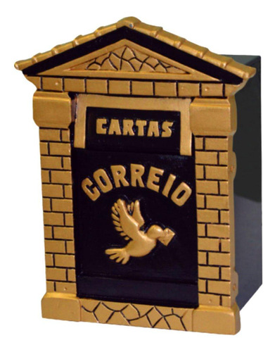 Caixa De Correio Para Cartas Cristal Ouro Detras 15x23x30cm