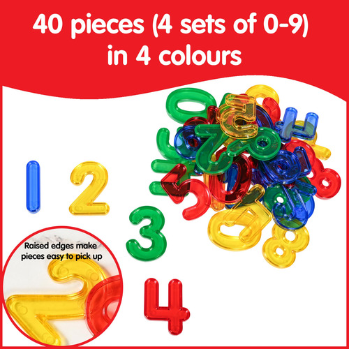 Juego De 40 Números Transparentes En Mini Frasco Colorido