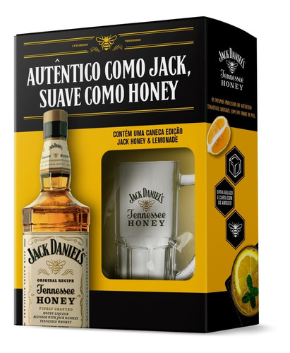 Whisky Jack Daniels Honey 1l + Caneca Original Nota Fiscal 