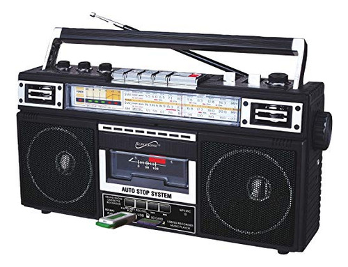 Supersonic Sc-3201bt-bk Retro 4 Bandas Radio Y Reproductor D