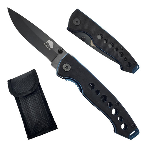 Imagen 1 de 10 de Navaja Cuchillo Supervivencia Rescate Azul Bison