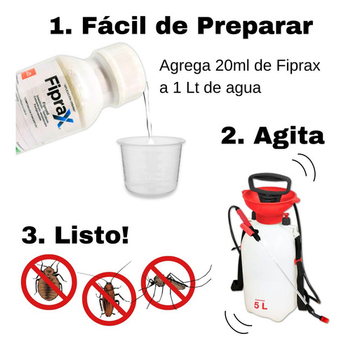 Insecticida Fiprax Bomba Fumigadora 5 Litros Gafas Seguridad