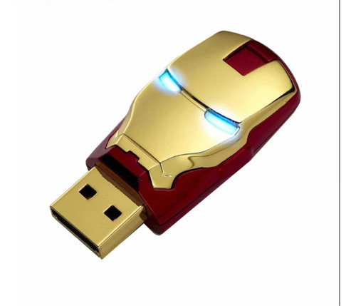 Mini Pen Drive de 64 GB personalizado de Iron Man, color dorado